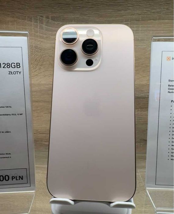 Apple iPhone 16 Pro 128GB Złoty | BARDZO DOBRY | Gwarancja  | SKLEP
