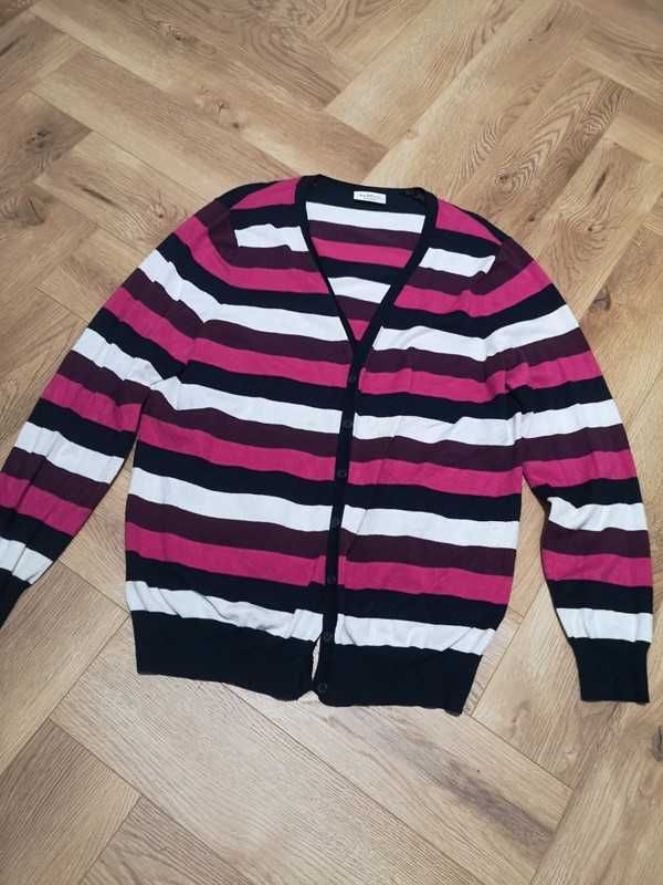 Gina Benotti rozpinany sweter w paski r. XL (48/50)