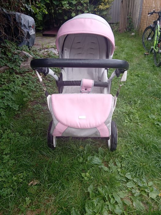 Wózek  szaro - różowy 3w1 Milu kids Starlet . Dla dziewczynki