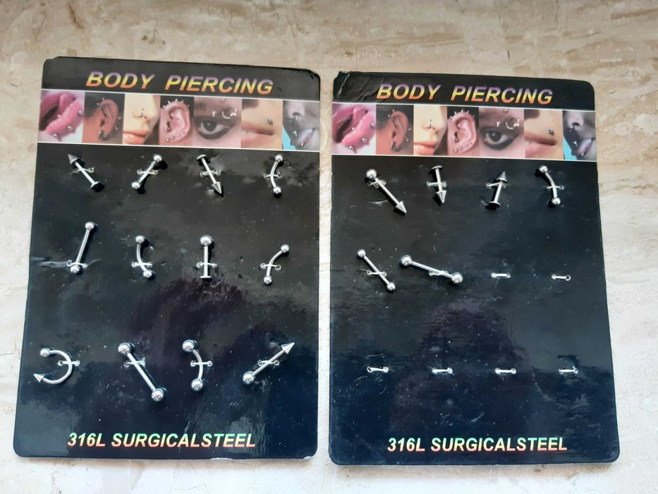 18 kloczyków body piercing kolczyki 316L stal chirurgiczna