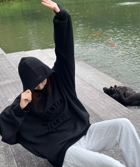 ESSENTIALS худи мужское оверсайз унисекс черное оригинал