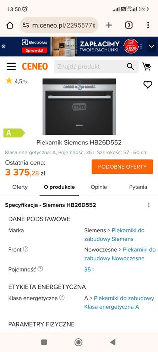 Piekarnik parowy Siemens HB26D550