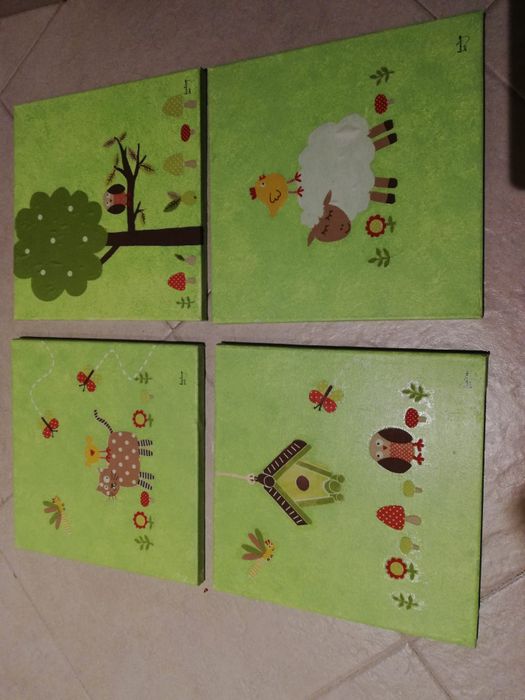 Cortinado tipo estore japonês e Quadros