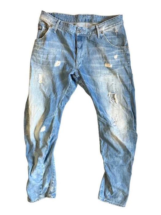 Stylowe dżinsy męskie G-Star vintage style przetarcia stylowy W36 L32