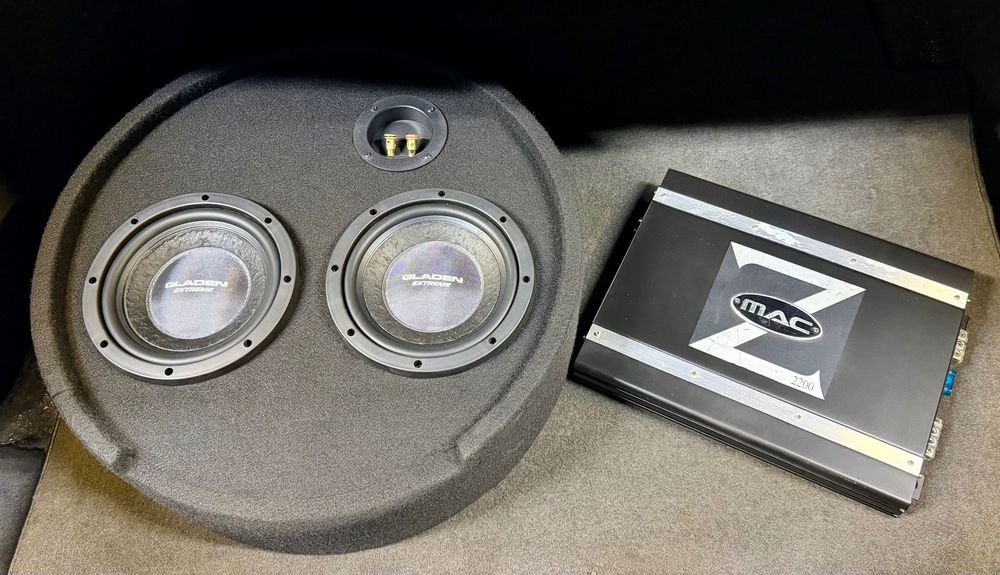 Zestaw Car Audio. Skrzynia Gladen + Wzmacniacz