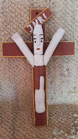 Chrystus na krzyżu rzeźba ludowa