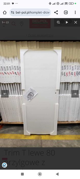 Komplet Drzwi Łazienkowe z Ościeżnica Porta 80 Lewe