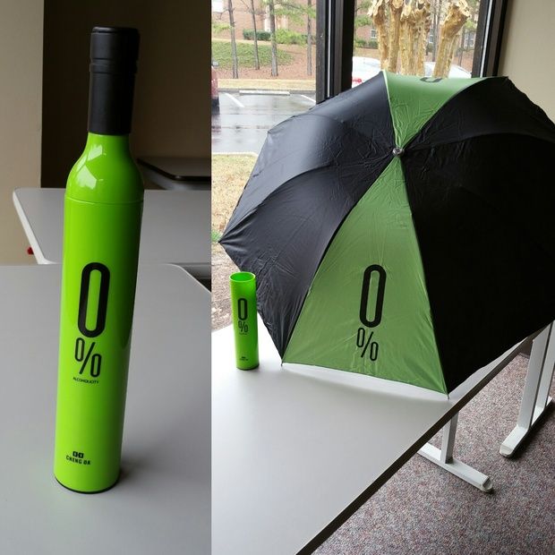 Ekskluzywna parasolka 0% w formie butelki, zielona, nowa - Warszawa