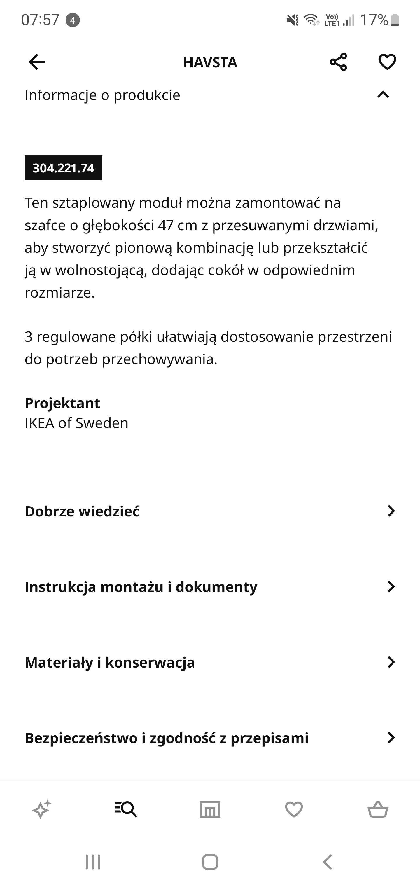 Witryna IKEA Havsta
