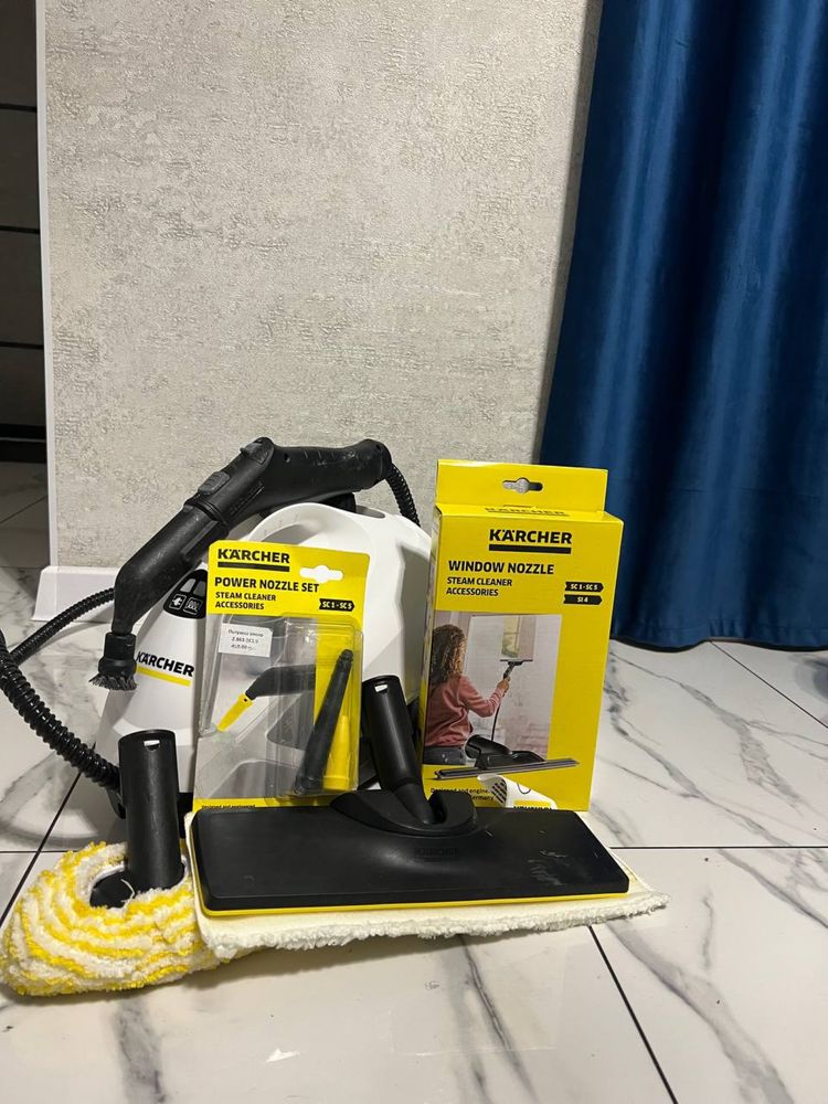 Пылесос для химчистки Karcher puzzi 8/1 и пароочиститель Karcher Sc 2