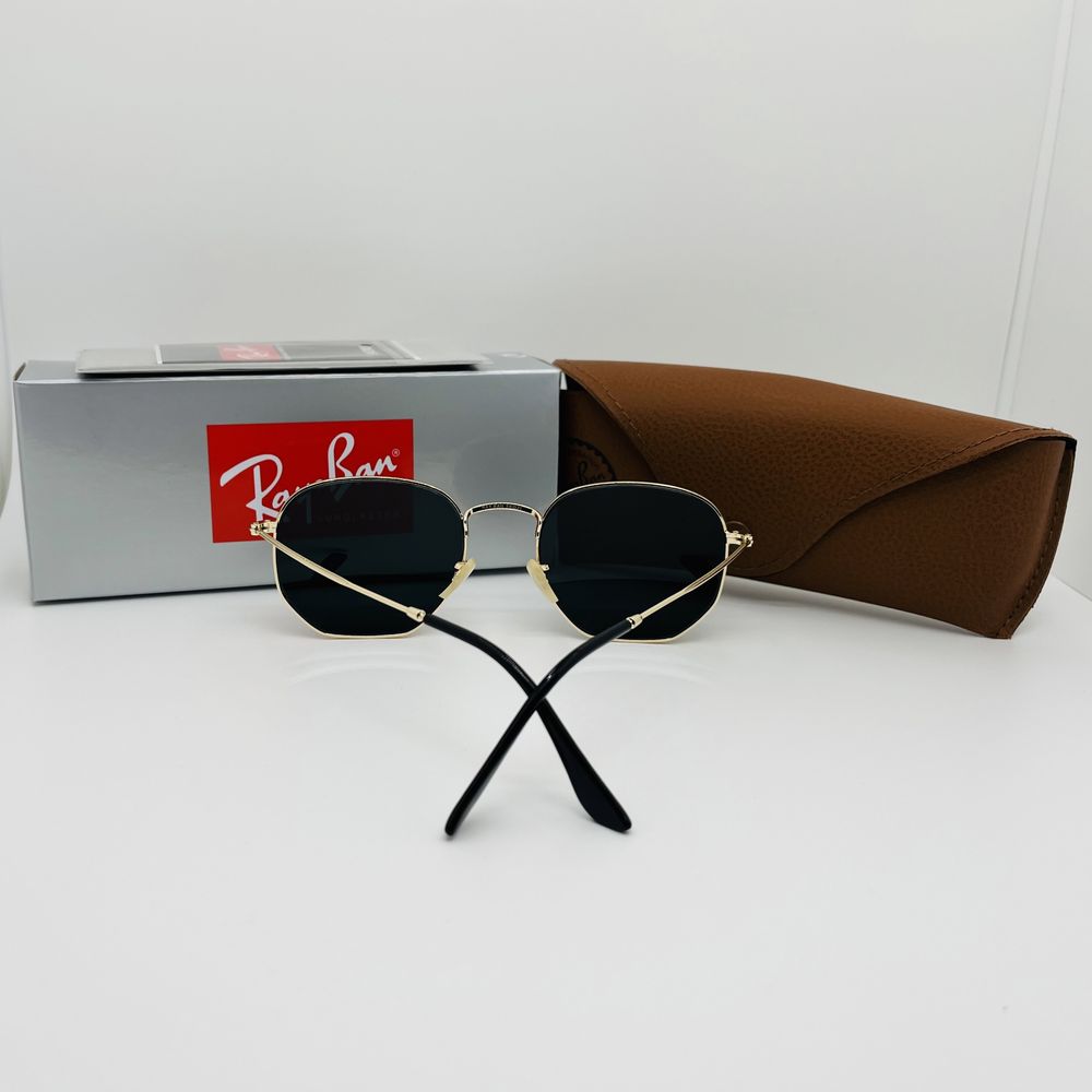 Солнцезащитные очки Ray Ban Hexagonal 3548 Gold-Black 56мм стекло