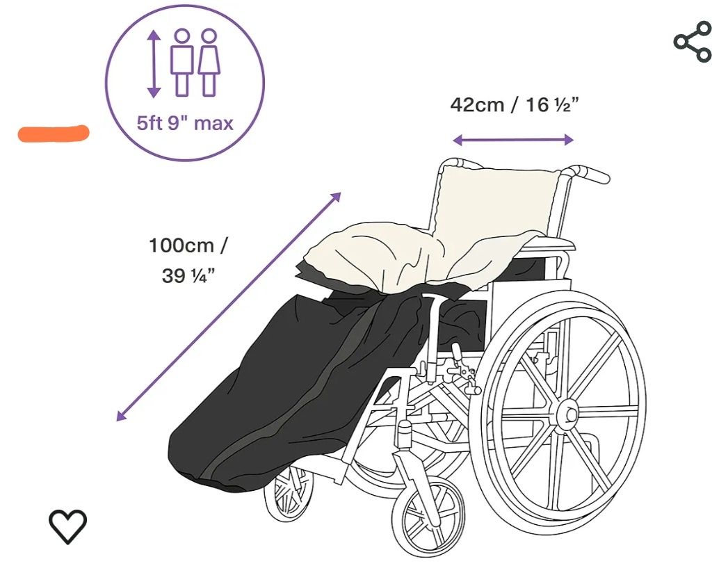 Pokrowiec/ocieplacz na nogi do wózka inwalidzkiego Bramble