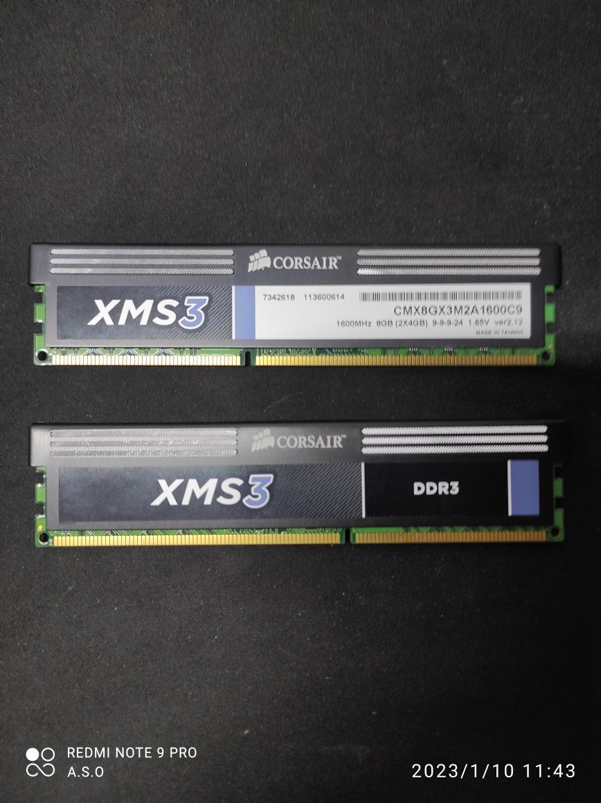 Memórias CORSAIR XMS3 1600MHZ 8GB