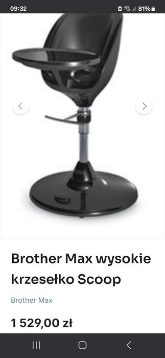 Brother Max  Scoop nowoczesne krzesełko od 6 miesięcy do 5