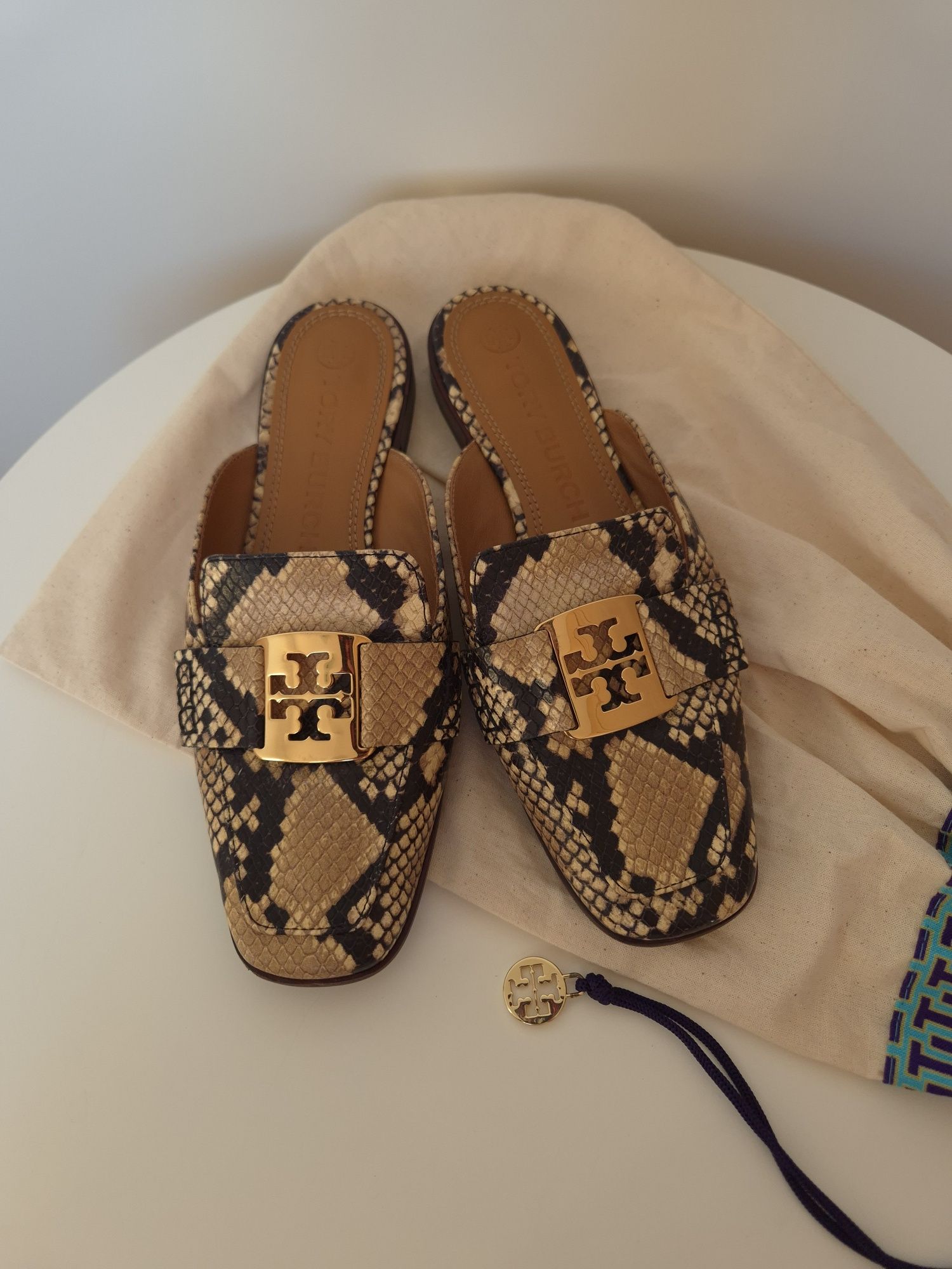 Skórzane mule Tory Burch