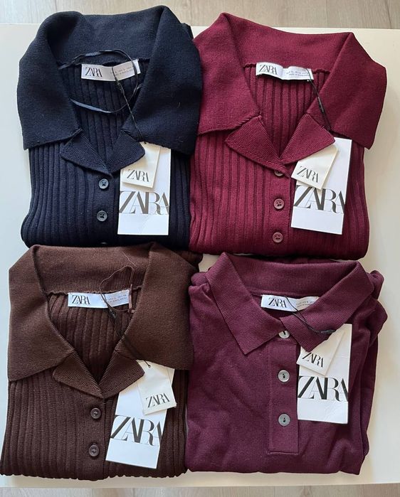 Zara поло- рубчик,  довгий рукав , кольори, розмір L