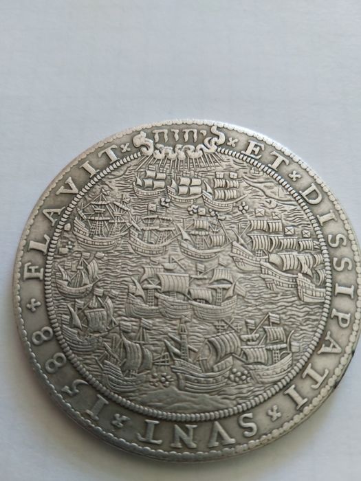 Moneta Dukat Niderlandów 1588 Imię Boga JHWH