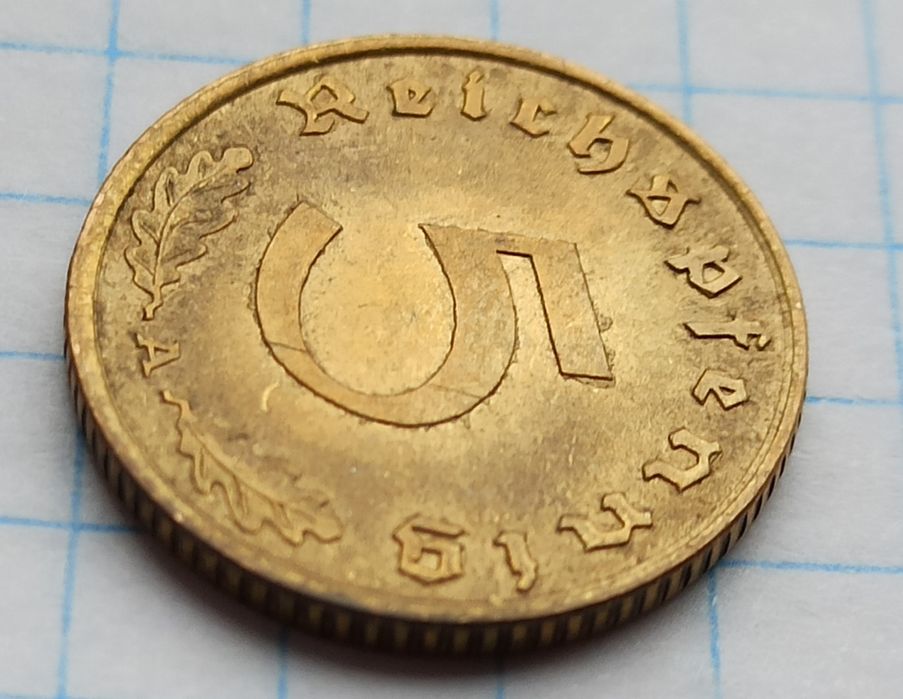 Монета 5 рейхспфеннигов, 1939 год 'А' Берлин