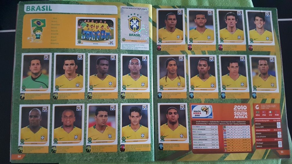 Caderneta completa de cromos Futebol África do Sul 2010