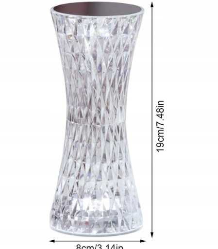 LAMPA lampka nocna DOTYKOWA stojąca LED kryształowa dekoracja