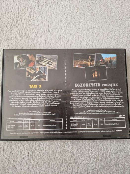 Filmy DVD Taxi 3 i Egzorcysta Początek
