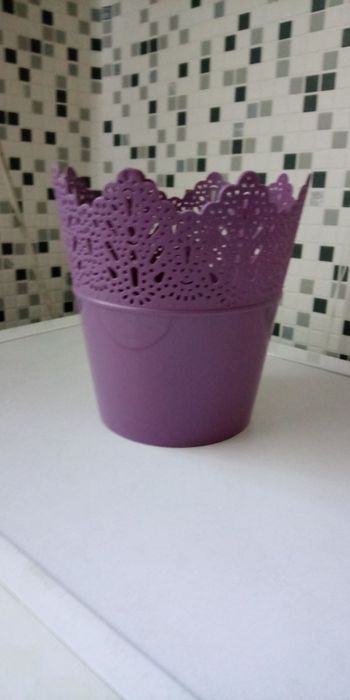 Osłonka doniczkowa fioletowa i zielona