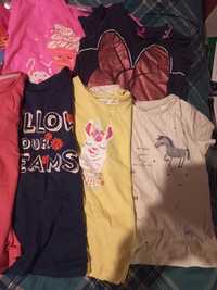 Koszulki  tshirty dla dziewczynki 110/116 - 10 sztuk