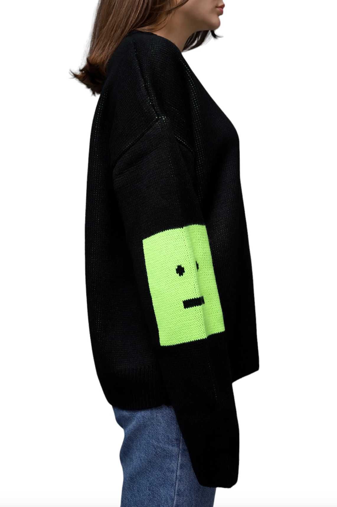 Светр Acne Studios Animation Pop Face Crewneck Sweater Black Green