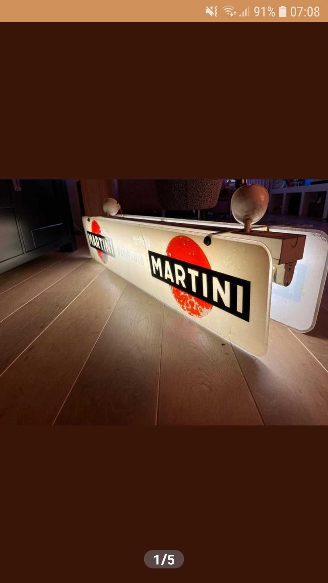 neon neonowa reklama martini vermouth stara retro