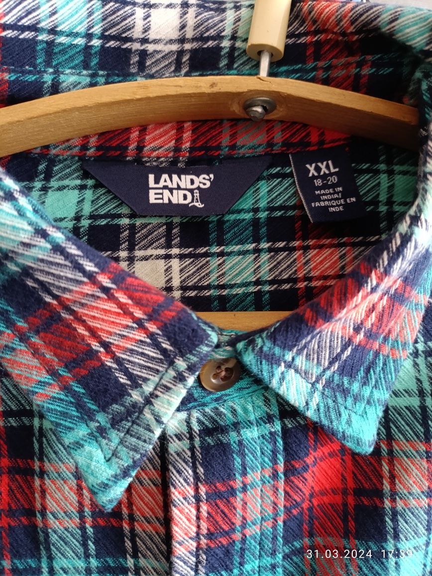 Рубашка фланель LANDS'END  XS-S доросла,або14-16років,заміри надала
