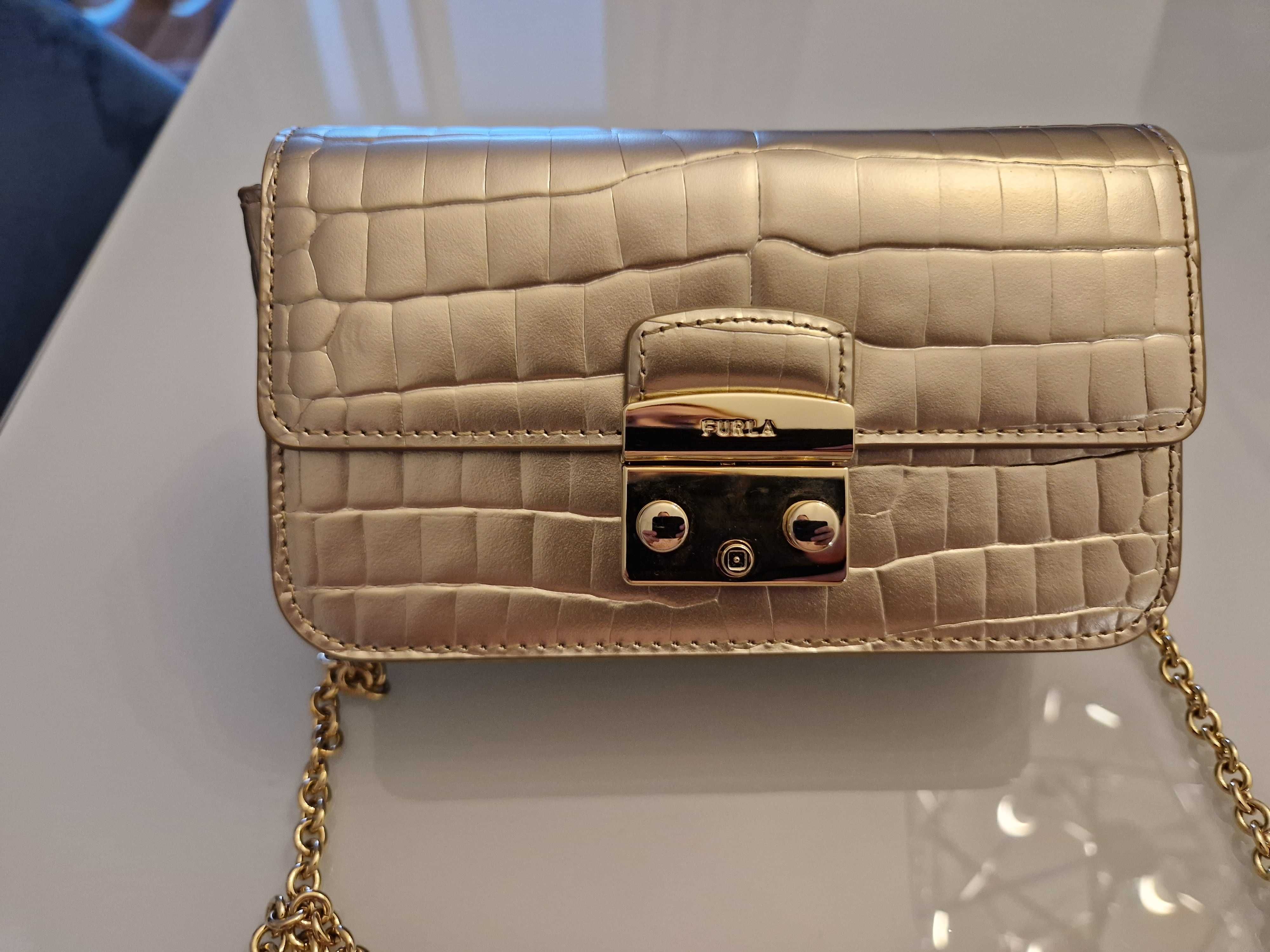 Torebka Furla Metropilis Mini Crossbody złota