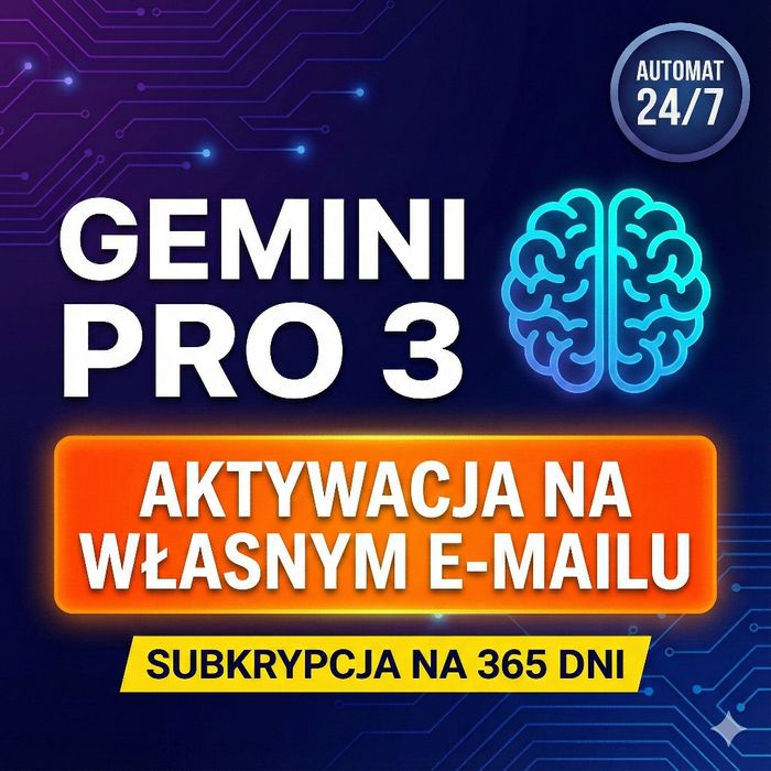 Google Gemini Pro 3 | Na TWOIM Koncie Gmail | 365 Dni | Bez Zmiany Kon