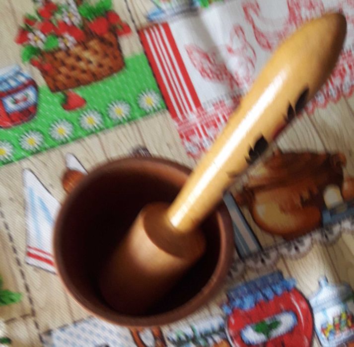 Ёмкости для сипучих, ступка деревянная с пестиком