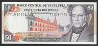 Wenezuela 50 bolivares 1995 - Andres Bello - stan bankowy UNC