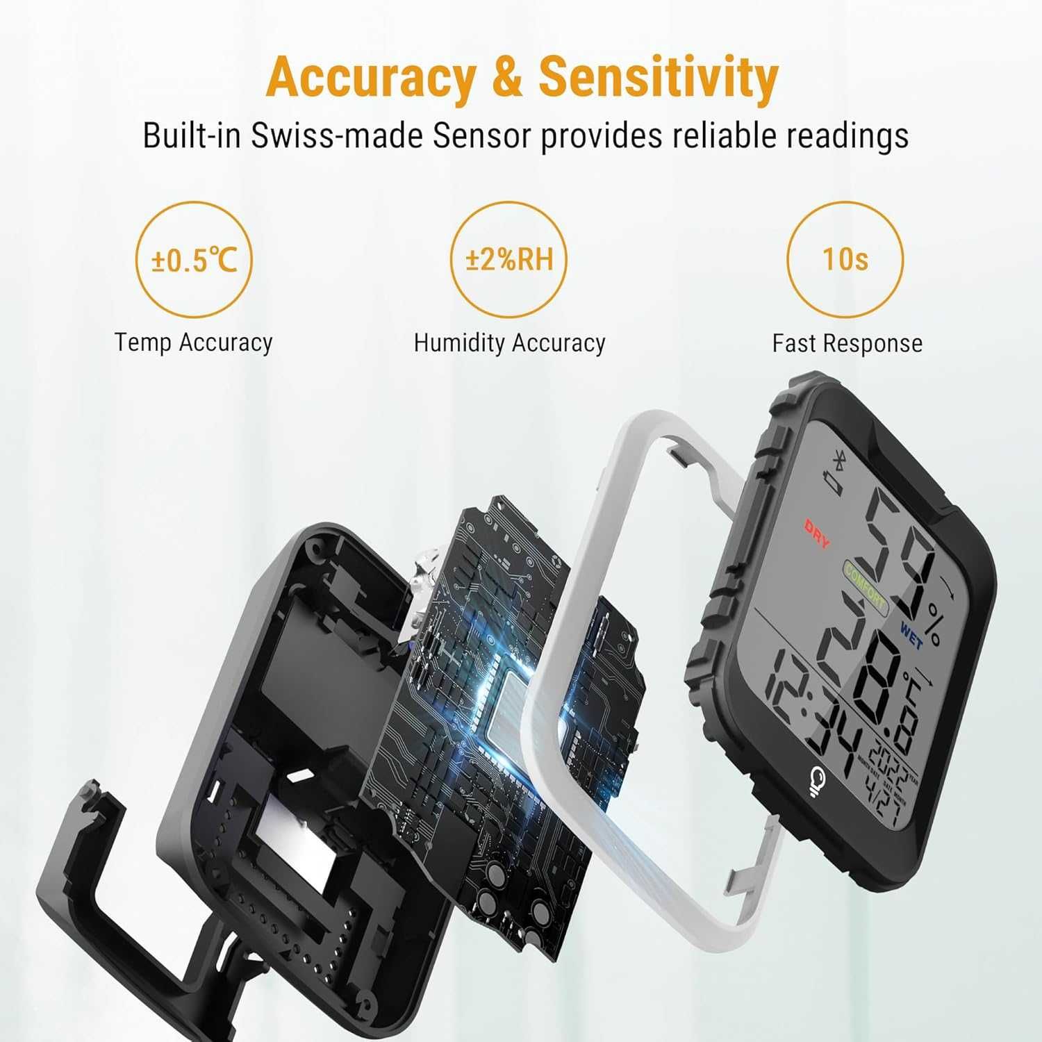 ThermoPro TP358 Termometr pokojowy z higrometrem, Bluetooth