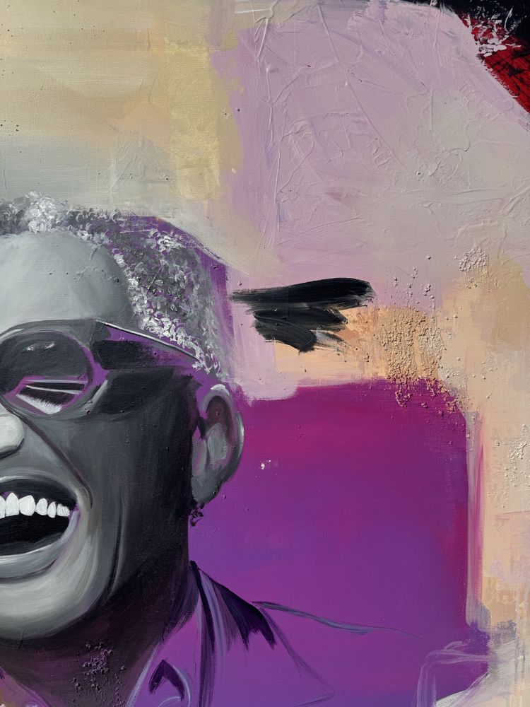 Pintura original sobre Ray Charles