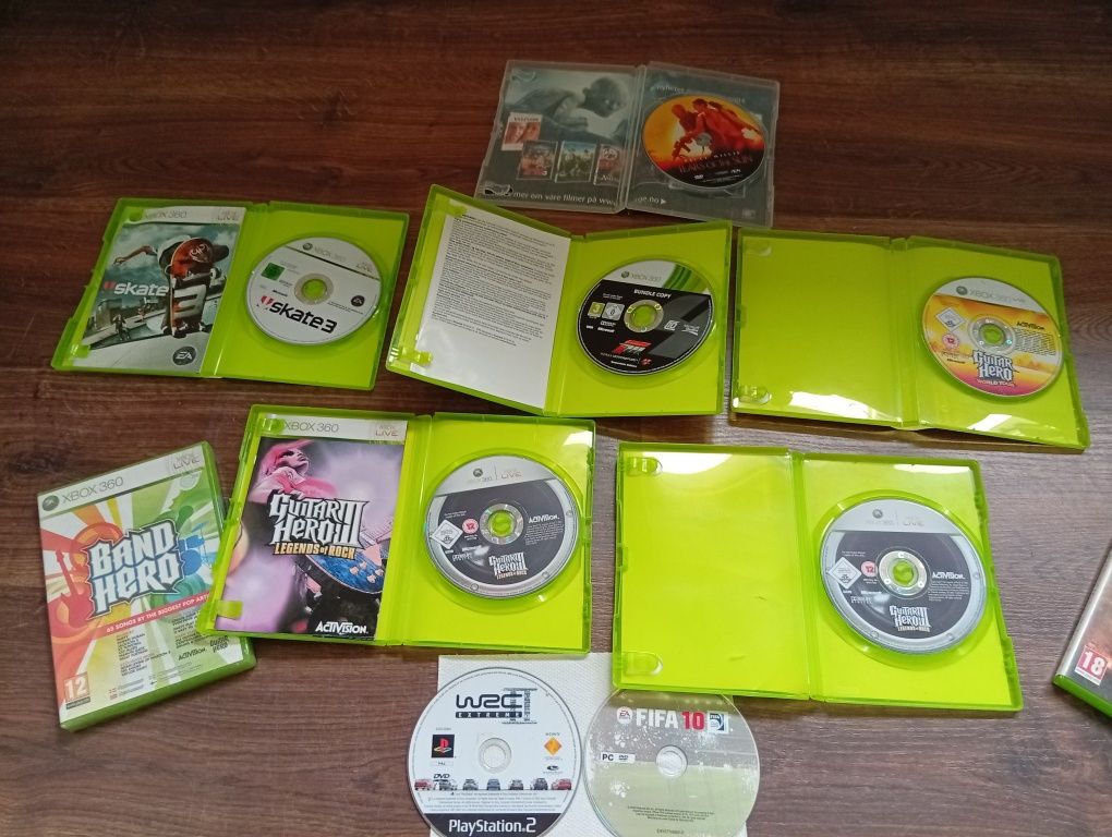 3 pady Sony PlayStation,zestaw gier Xbox 360