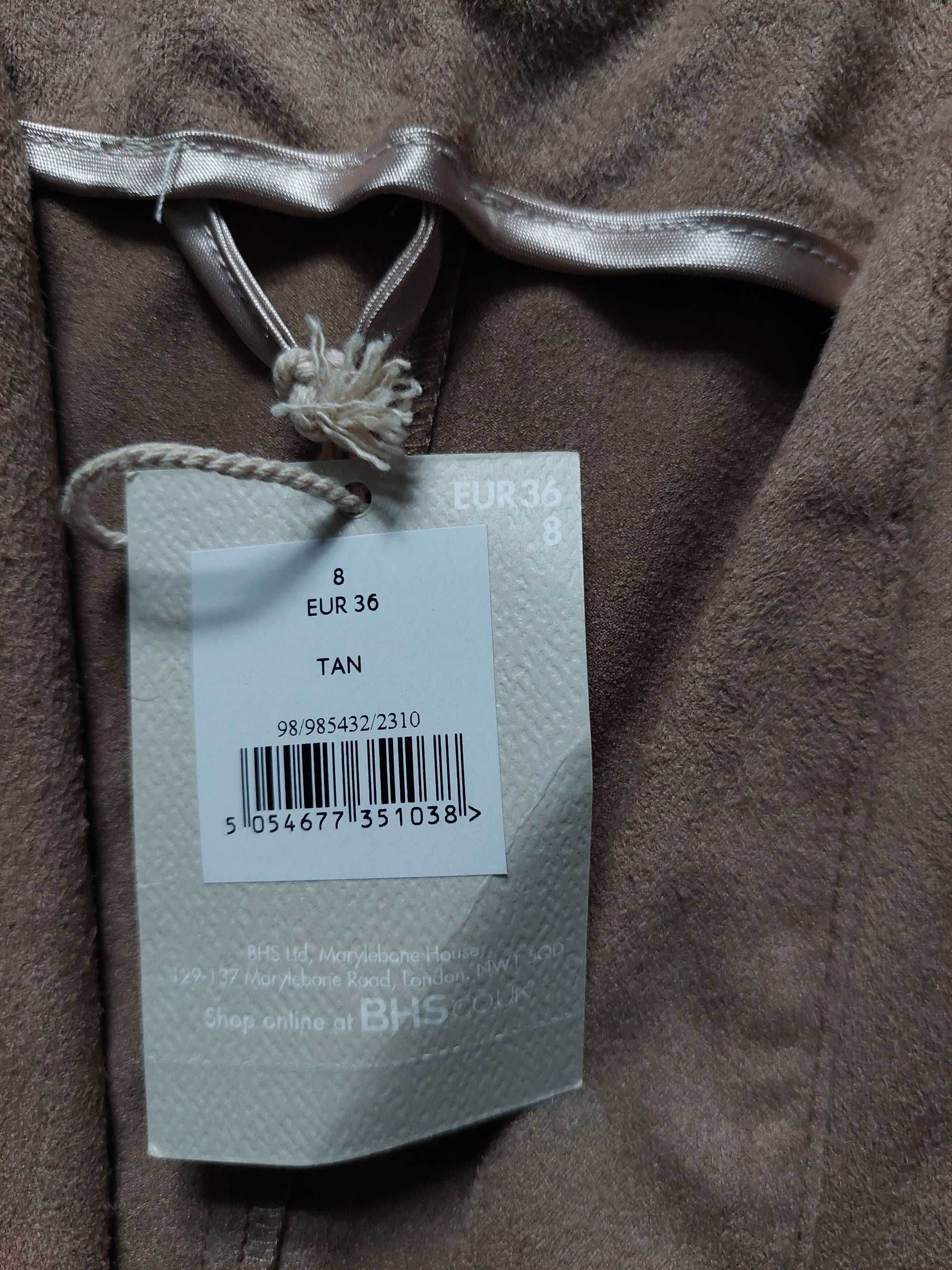 Nowa marynarka Authentic 36 S żakiet narzutka bolerko camel rękaw 3/4
