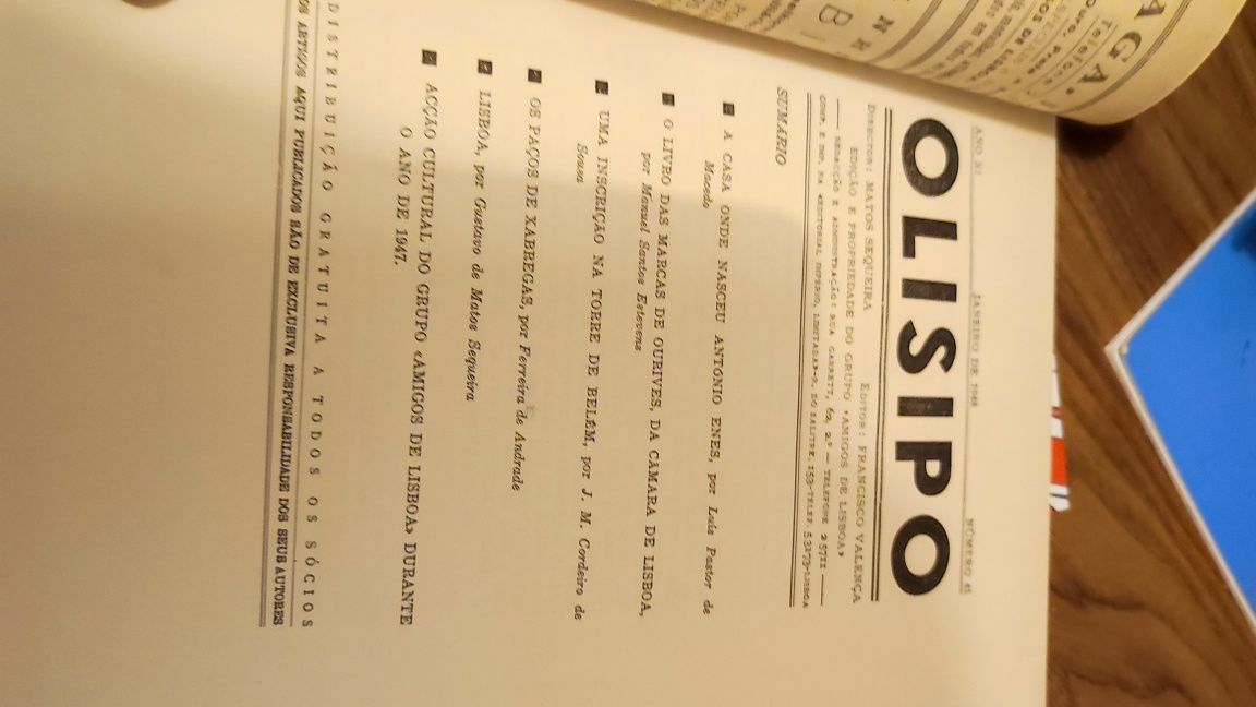 Revista Olisipo - Boletim do Grupo Amigos de Lisboa - Janeiro 1948