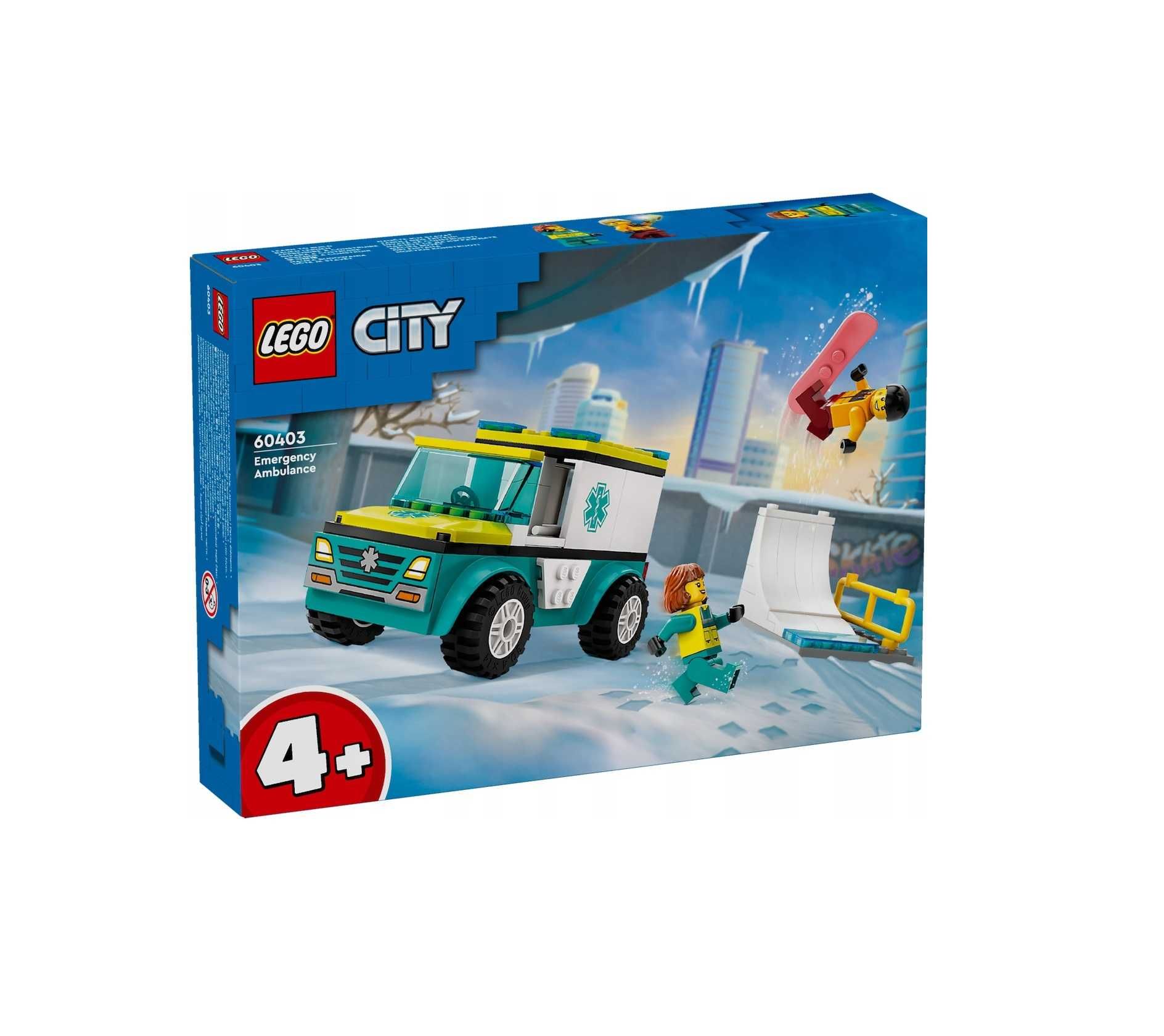 LEGO City 60403 Karetka i Snowboardzista Klocki 4+ *NOWE*