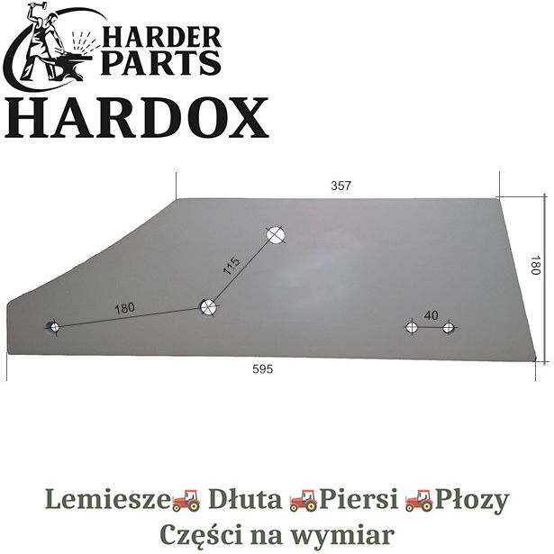 Płoza długa Kverneland HARDOX 053665 części pługa 2X lepsze niż Borowe