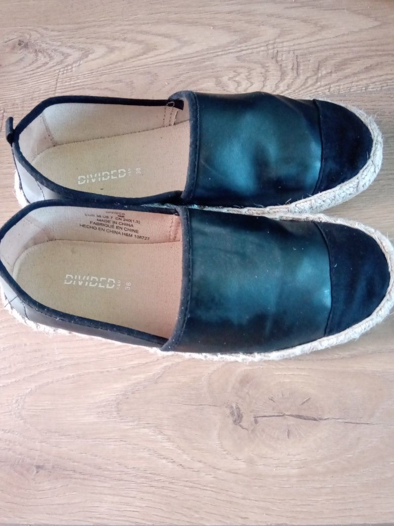 Espadryle damskie 38 skóra eko H&M