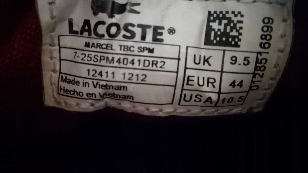 Męskie trampki LACOSTE MARCEL TBC r.44 stan bardzo dobry