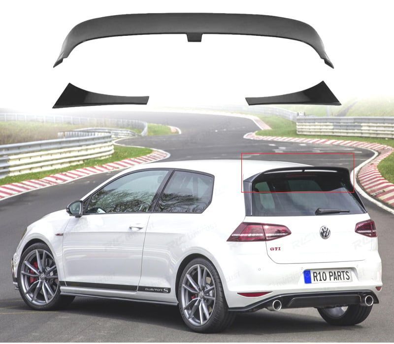SPOILER AILERON VOLKSWAGEN VW GOLF 7 7.5 GTI R 12-20 LOOK CLUBSPORT PRETO BRILHANTE