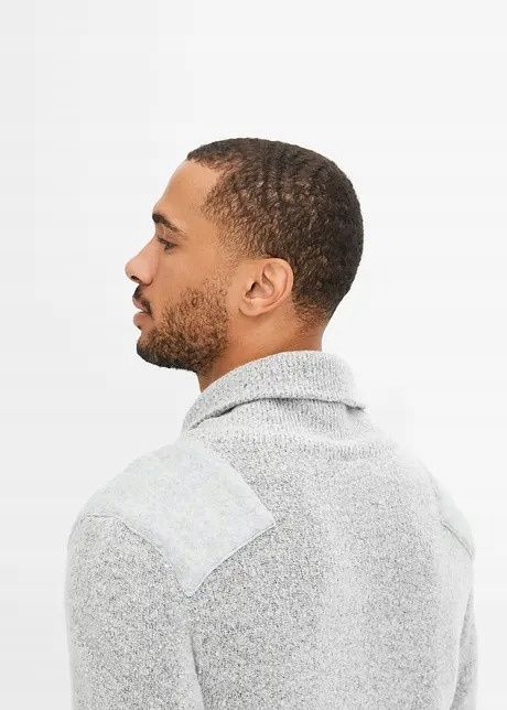 B.P.C sweter męski z kołnierzem szary r.3XL