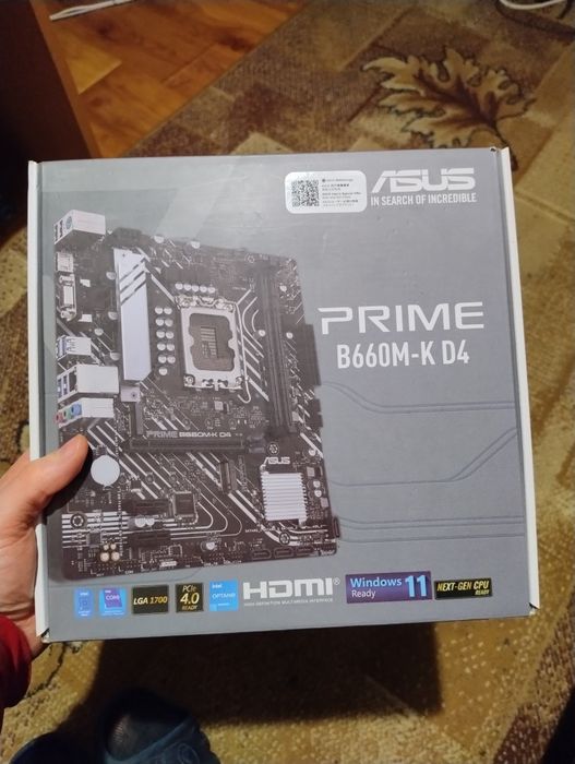 Материнська плата Asus PRIME B660M-K D4 Процесор i3 12100f 4.3 ГГц