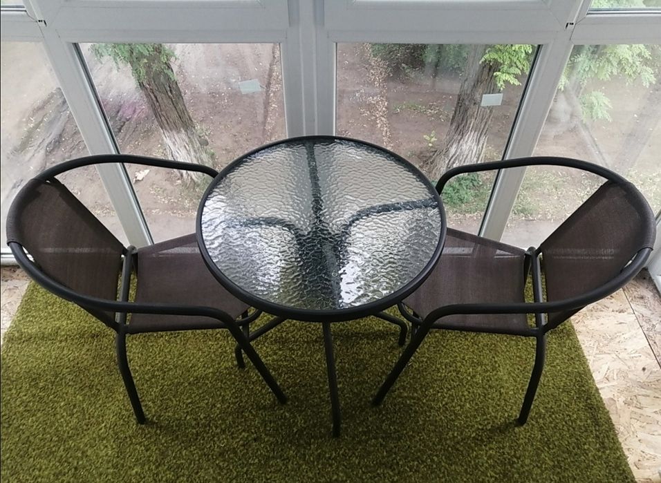 Продам скляний сіл зі стільцями