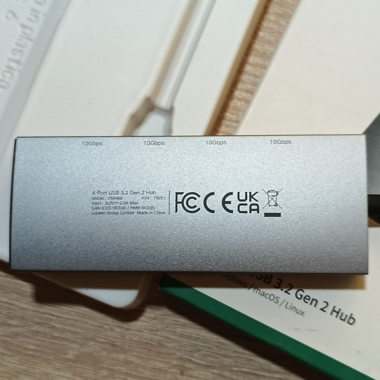 UGREEN 4-Port USB 3.2 Gen 2 Hub (10 Гбіт/с, USB-C)