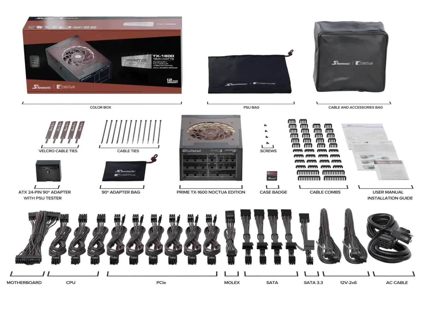Zasilacz Seasonic PRIME TX-1600 Noctua Edition ATX 3.1 Titanium 1600W