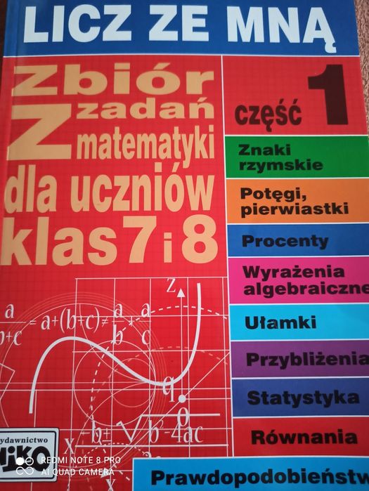 Licz że mną zbiór zadań z matematyki dla klasy 7 i 8 Niko